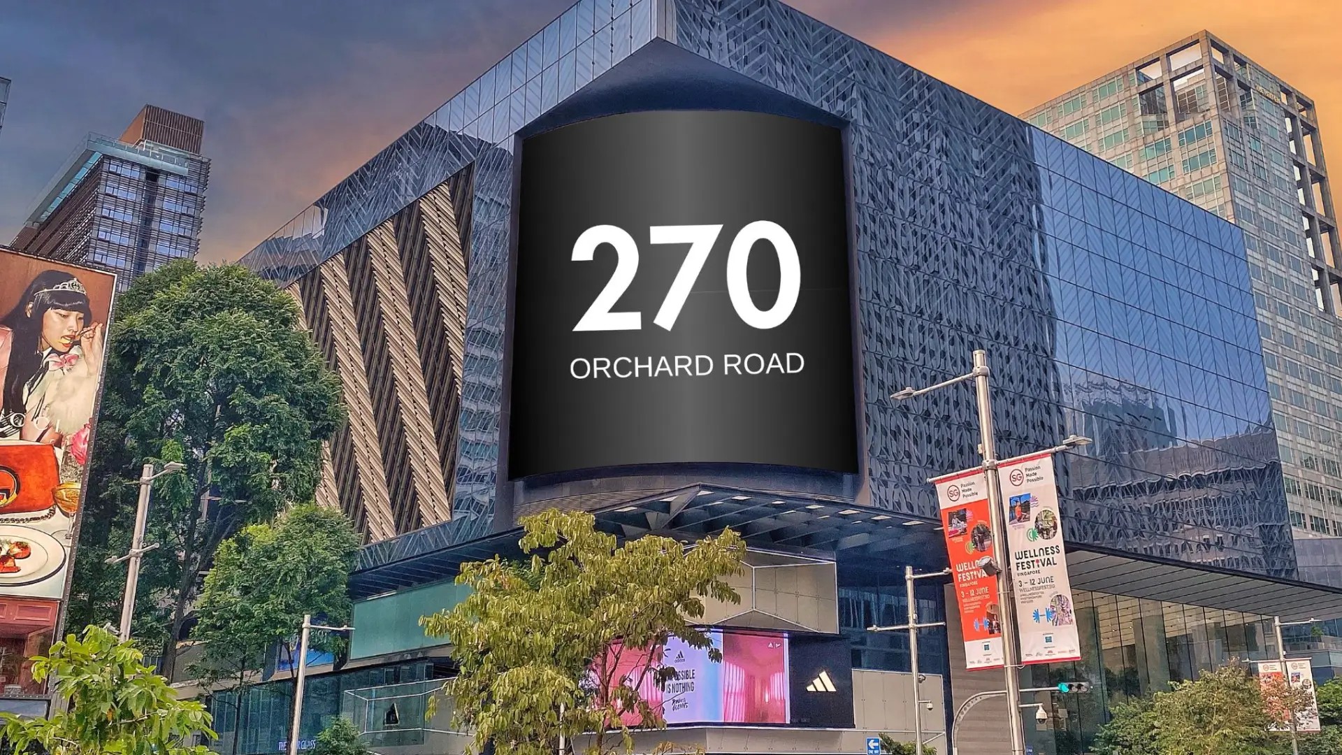 Modern shopping malls and city skyline along Orchard Road, Singapore’s main retail and dining district
