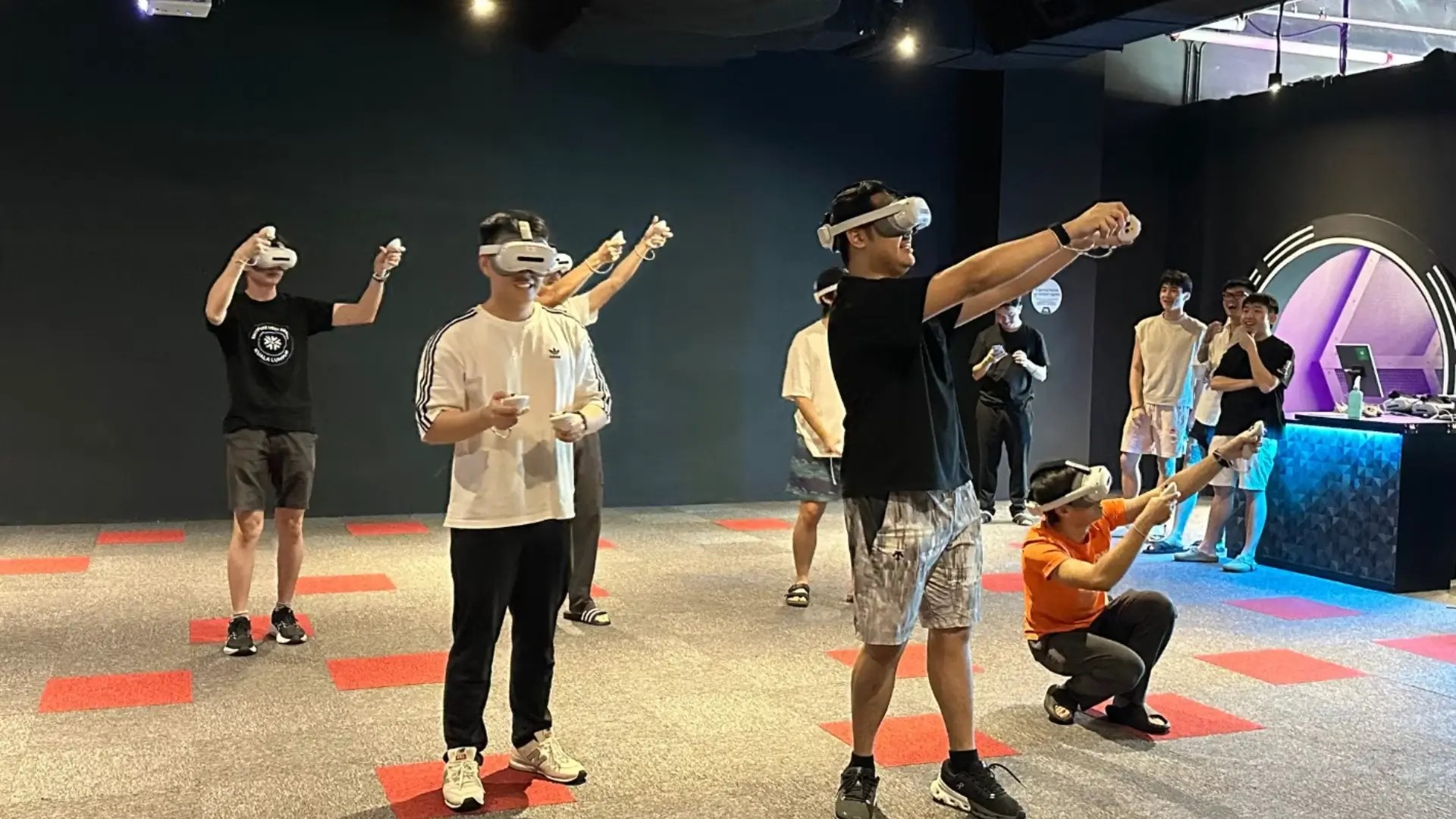 Visitors wearing virtual reality headsets at VAR LIVE in Kuala Lumpur